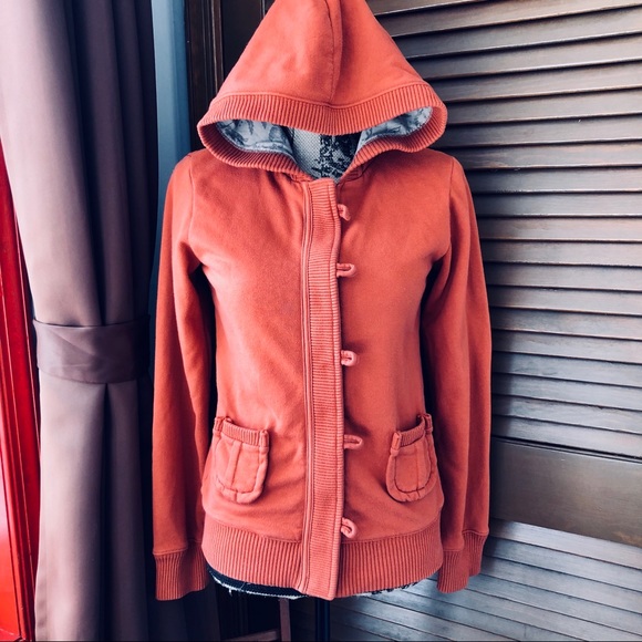 Merona Tops - MERONA Burnt Orange Full Zip Hoodie Jacket Sz S